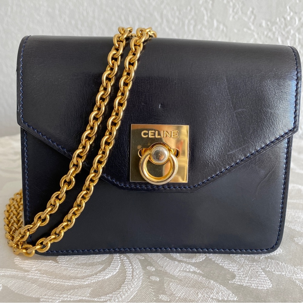 Céline Navy leather door knocker detail mini bag - Picture 6 of 16